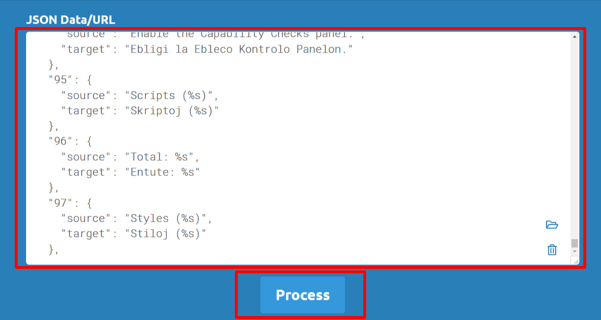 Select Process button