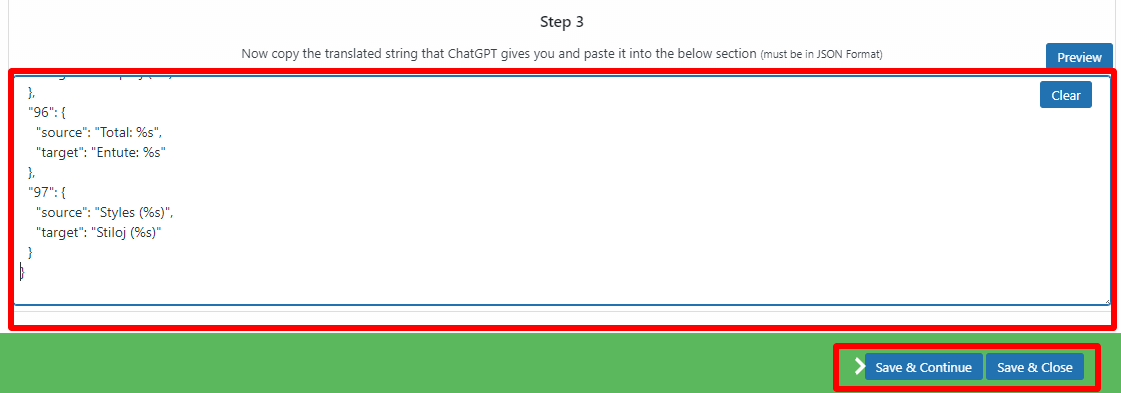 save and continue button